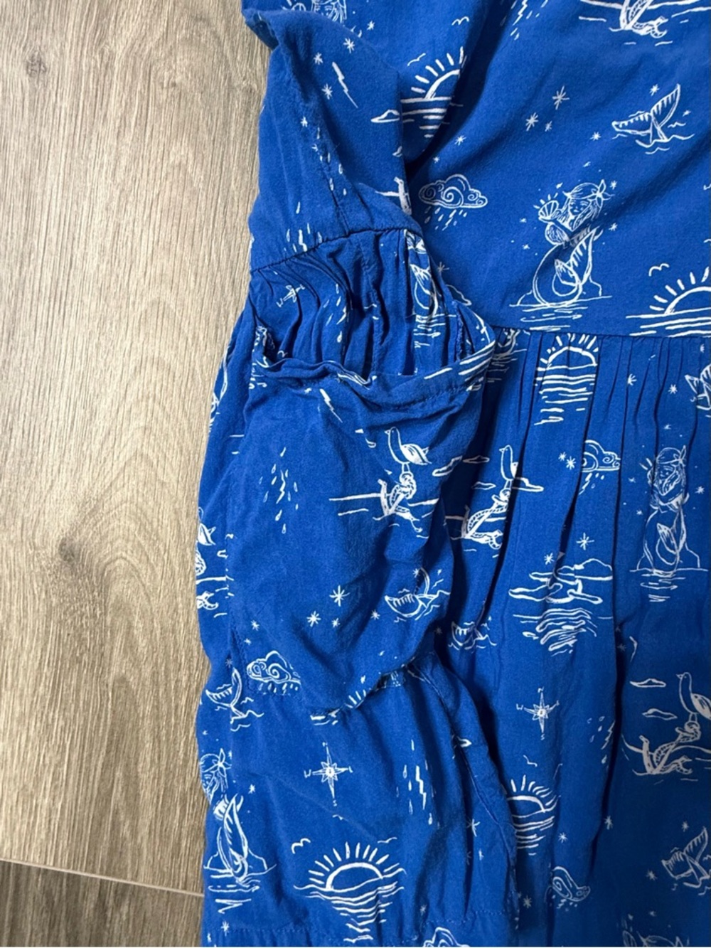 Gymboree Royal Blue Nautical Short Sleeve Tiered Dress Spring Size 10 - Picture 5 of 6